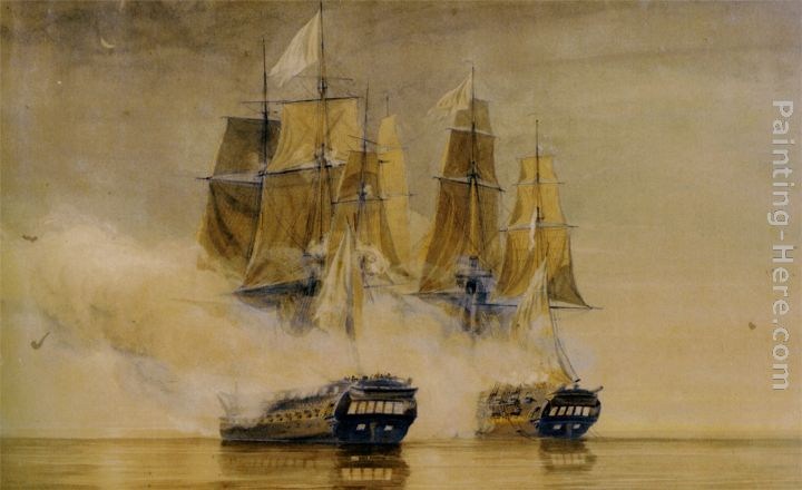 Thomas Whitcombe Action between HMS Amethyst and the French frigate Thetis